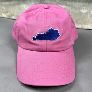 Kentucky State Hat in Pink by Logan's Baseball Cap Embroidered Outline of KY Adj